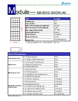 Preview for 1 page of Delta Electronics MA0505-SAOIN-A0 Specifications