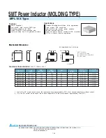 Delta Electronics SMT Power Inductor MPL10X Specifications preview