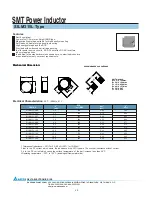 Preview for 1 page of Delta Electronics SMT Power Inductor SILM315L Specification Sheet