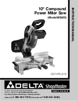 Delta ShopMaster MS265 Instruction Manual preview