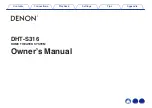 Denon DHT-S316 Owner'S Manual preview