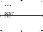 Preview for 1 page of Denon DRA CX3 - Audiophile Stereo AM/FM Lifier (Spanish) Manual De Usuario