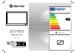 Preview for 1 page of Denver LED-1033 Quick Start Manual