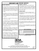 Preview for 16 page of Desa ARL B50H Owner'S Manual