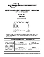 Preview for 1 page of DeVilbiss FA100 Owner'S Manual