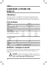 Preview for 48 page of DeWalt DCB115 Series Original Instructions Manual