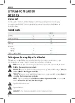 Preview for 58 page of DeWalt XR LI-ION DCB115 Original Instructions Manual