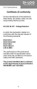 Preview for 3 page of Di-LOG DL10 Series
DL107 Instruction Manual