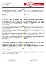 Preview for 2 page of Dietz SB 100 Operating Instructions Manual