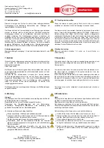 Preview for 8 page of Dietz SB 100 Operating Instructions Manual