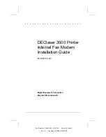 Preview for 1 page of Digital Equipment DEClaser 3500 Installation Manual