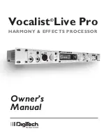 Preview for 1 page of DigiTech VOCALIST LIVE PRO Manual