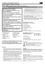 Preview for 5 page of Dimplex CABM1 Installation And Operating Instructions Manual