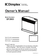 Preview for 1 page of Dimplex DF2603 Owner'S Manual