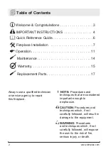 Preview for 2 page of Dimplex DWF3651 Owner'S Manual