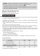 Preview for 3 page of Dimplex Vivente Operating Instructions Manual