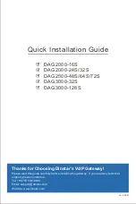 Preview for 1 page of Dinstar DAG2000-16S Quick Installation Manual