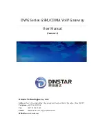 Dinstar DWG2001 User Manual preview