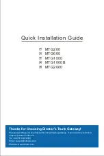 Preview for 1 page of Dinstar MTG1000 Quick Installation Manual