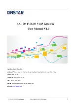 Preview for 1 page of Dinstar UC100-1V1S1O User Manual