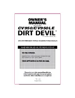 Dirt Devil Central Cleaning System for RV's CV950 Owner'S Manual preview