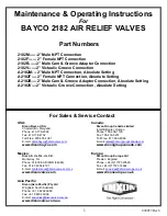 Preview for 1 page of Dixon BAYCO 2182 Series Maintenance & Operating Instructions