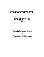 Preview for 1 page of Dixon SpeedZTR 30 ZTR Safety Instructions And Operator'S Manual