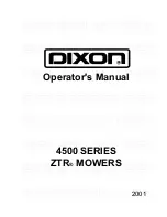 Preview for 1 page of Dixon ZTR 4500 Series Operator'S Manual