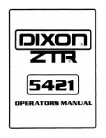 Preview for 1 page of Dixon ZTR 5421 Operator'S Manual