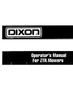 Preview for 1 page of Dixon ZTR Mowers Operator'S Manual