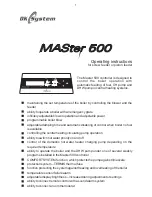 DK System Master 500 Operating Instructions Manual preview