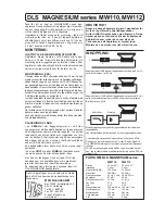 DLS Magnesium MW10 Instruction Manual preview