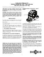 Preview for 1 page of Dodge SLEEVOIL RXT Instruction Manual