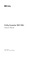 Preview for 1 page of Dolby Laboratories SB218XL Owner'S Manual