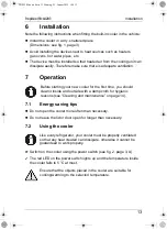 Preview for 13 page of Dometic GROUP TB-W203S-71 Operating Manual