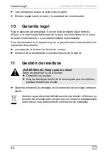 Preview for 92 page of Dometic CRX 1050 Installation And Operating Manual