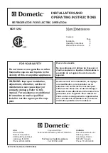 Dometic NDE1292 Installation And Operating Instructions Manual preview