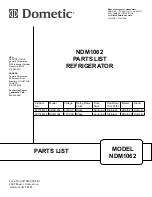 Dometic NDM1062 Parts List preview