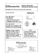 Preview for 1 page of Dometic rm 2352 Installation And Operating Instructions Manual