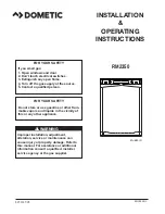 Dometic RM2350 Installation & Operating Instructions Manual preview