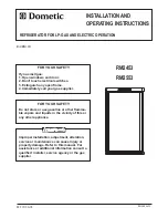 Dometic RM2453 and Installation And Operating Instructions Manual preview