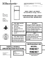 Dometic RM2607 Installation & Operating Instructions Manual preview