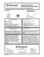 Preview for 1 page of Dometic RM3862 Installation And Operating Instructions Manual