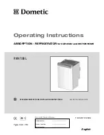 Preview for 1 page of Dometic RMH 7390 L Operating Instructions Manual