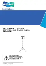 Doosan BALLOON LIGHT LED 6x100W Operation & Maintenance Manual preview