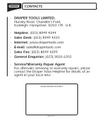 Preview for 18 page of Draper 28809 Instructions Manual