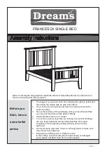 Preview for 1 page of DREAMS FRANCESCA SINGLE BED Assembly Instructions