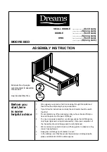 Preview for 1 page of DREAMS MOORE BED Assembly Instruction Manual