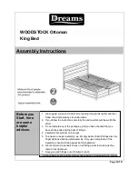 Preview for 1 page of DREAMS WOODSTOCK Ottoman King Bed Assembly Instructions Manual