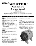 Dri-Eaz VORTEX F174 Owner'S Manual preview